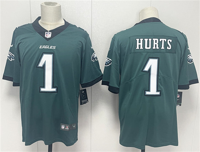 Men's Green Philadelphia Eagles #1 Jalen Hurts 2024 New Vapor Untouchable Limited Stitched Football Jersey
